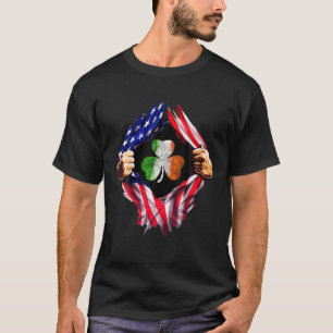 Camiseta Irish American Flag Shamrock ST PATRICKS DAY