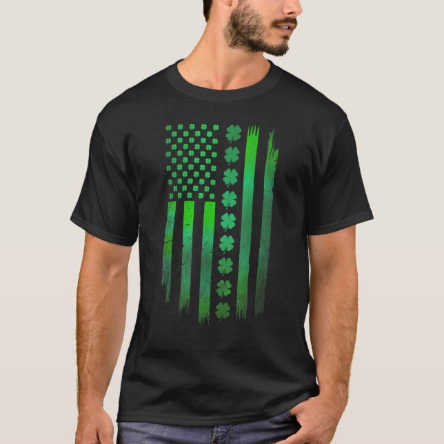 Camiseta Irish American flag Shamrock Stripes Cool Ireland  (Frente)