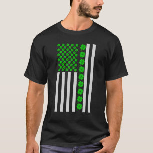 Camiseta Irish American Flag Shamrock Vintage Happy St Patr