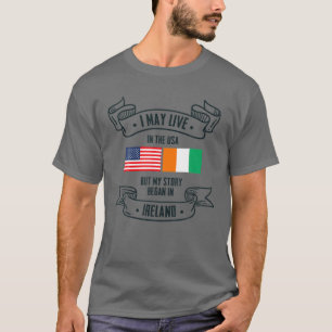 Camiseta Irish American Flag USA Irish Roots My Story Beg