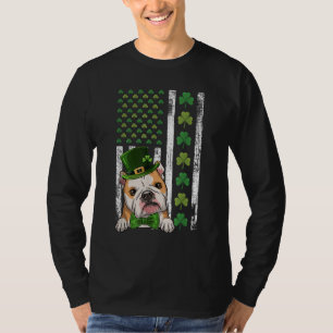 Camiseta Irish American Flag Vintage French Buldog RUA PATR