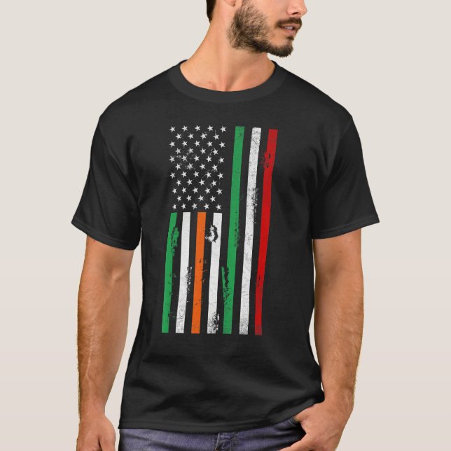 Camiseta Irish American Italy flag Patrick's day cool Irela (Frente)