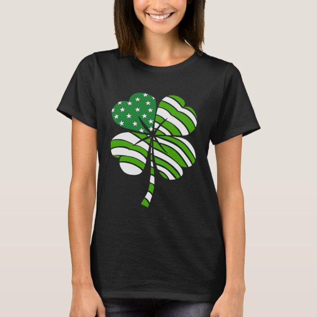 Camiseta Irish American Pride Shamrock C Happy St Patrick's (Frente)