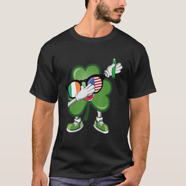 Camiseta Irish American Shamrock Dia de São Patrício Kids T (Frente)