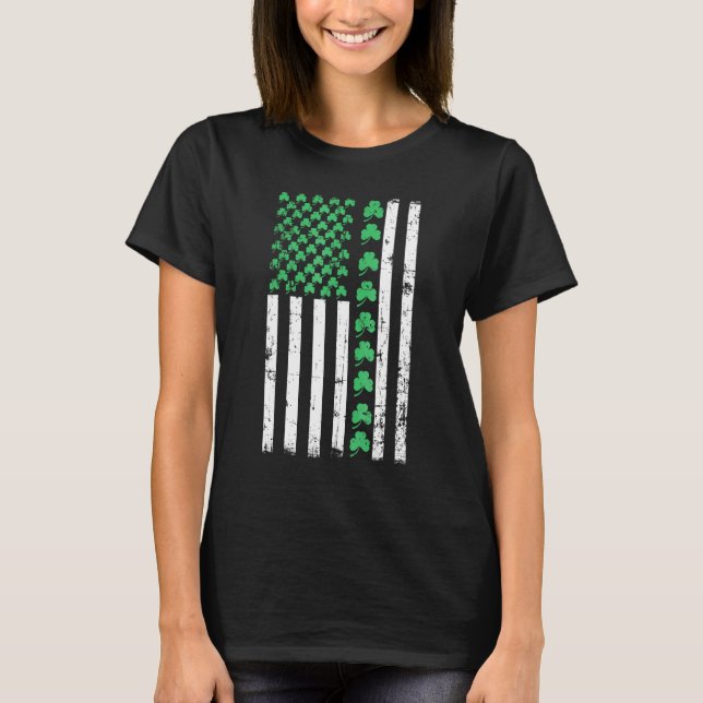 Camiseta Irish American Shamrock Flag St Patricks Paddy Pat (Frente)