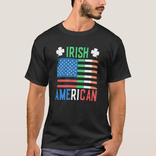 Camiseta Irish American St Patricks Day Ireland Green Team  (Frente)