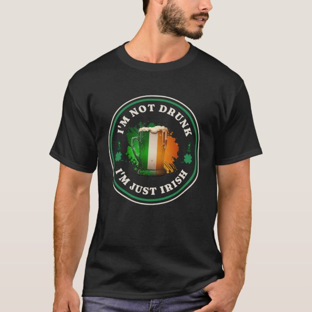 Camiseta Irish Beer Ireland Flag St Patricks Day  Drinking  (Frente)