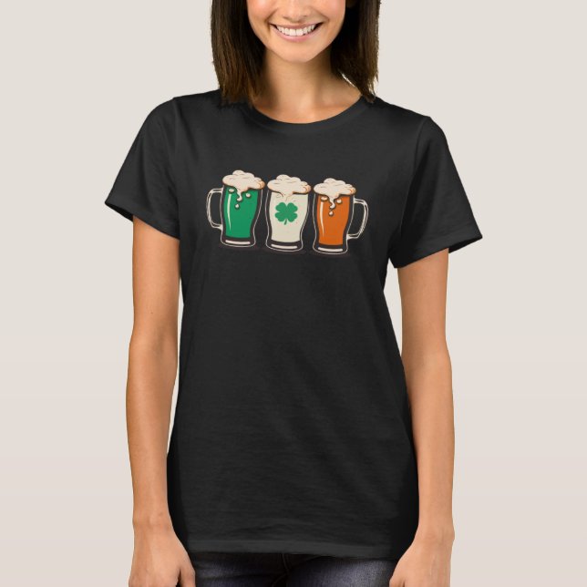 Camiseta Irish Beer Ireland Flag St Patricks Day Shamrock D (Frente)