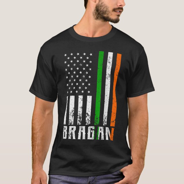 Camiseta Irish BRAGAN Family American Flag Irlanda (Frente)