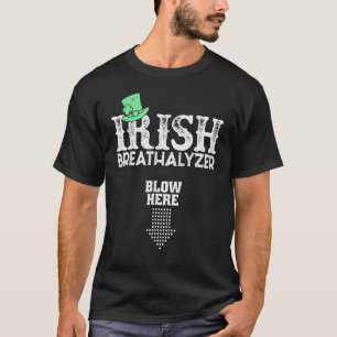 Camiseta Irish Breathalyzer Blow Here Draga de Dia de São P