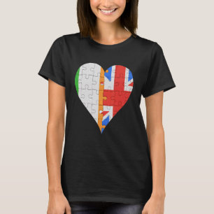 Camiseta Irish British Flag Heart