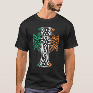 Camiseta Irish Celtic Cross Christ Celtic Knot Ireland Flag