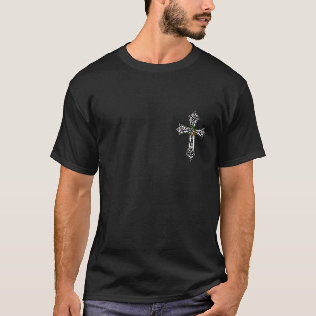 Camiseta Irish Celtic Cross Cristo Knot Ireland Flag (Frente)