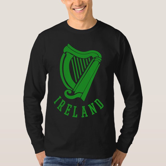 Camiseta Irish Celtic Harp Medieval Emblem of Ireland (Frente)