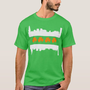 Camiseta Irish Chicago Skyline Flag