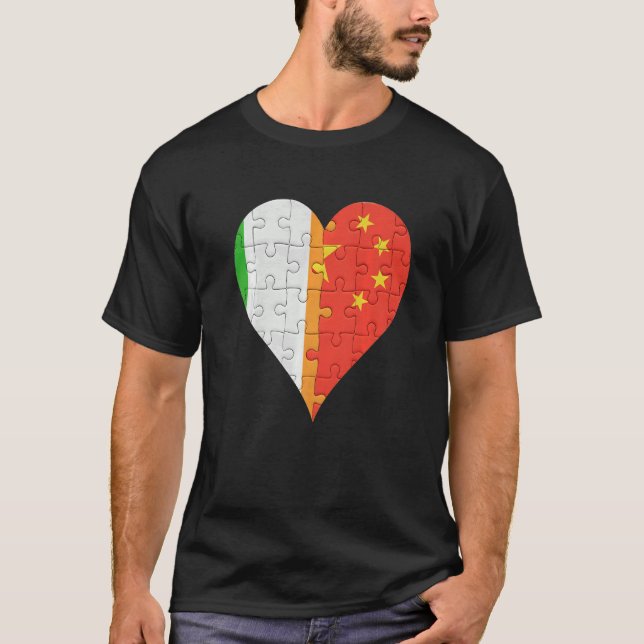 Camiseta Irish Chinese Flag Heart (Frente)