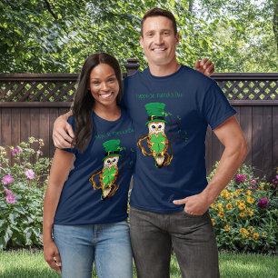 Camiseta Irish Clovers Owl Green