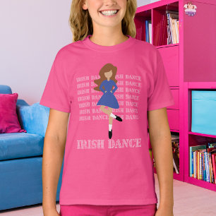 Camiseta Irish Dance Typografia Brown Hair Dance Irlandês