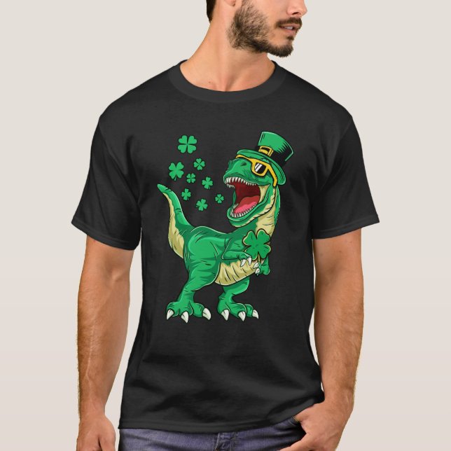 Camiseta Irish Dinosaur rex Happy St Patrick's Day Toddlers (Frente)