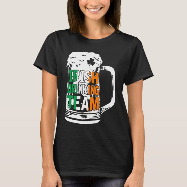 Camiseta Irish Drinking Team Beer  Ireland Flag Patrick's D (Frente)