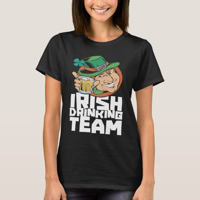 Camiseta Irish Drinking Team St Patricks Day Ireland Leprec (Frente)