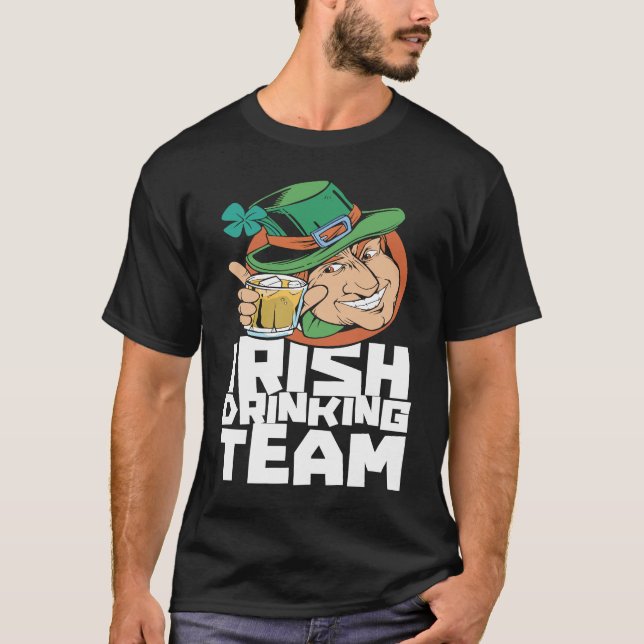 Camiseta Irish Drinking Team St Patricks Day Ireland Leprec (Frente)