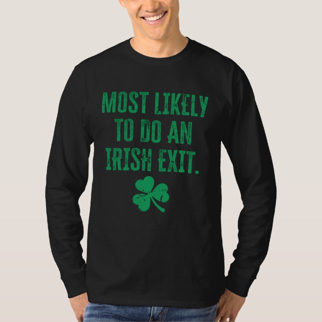 Camiseta Irish Exit And Shamrock  St Patrick's Day (Frente)