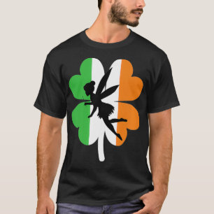 Camiseta Irish Fairy St Patrick's Day Ireland Flag 4 Leaf S