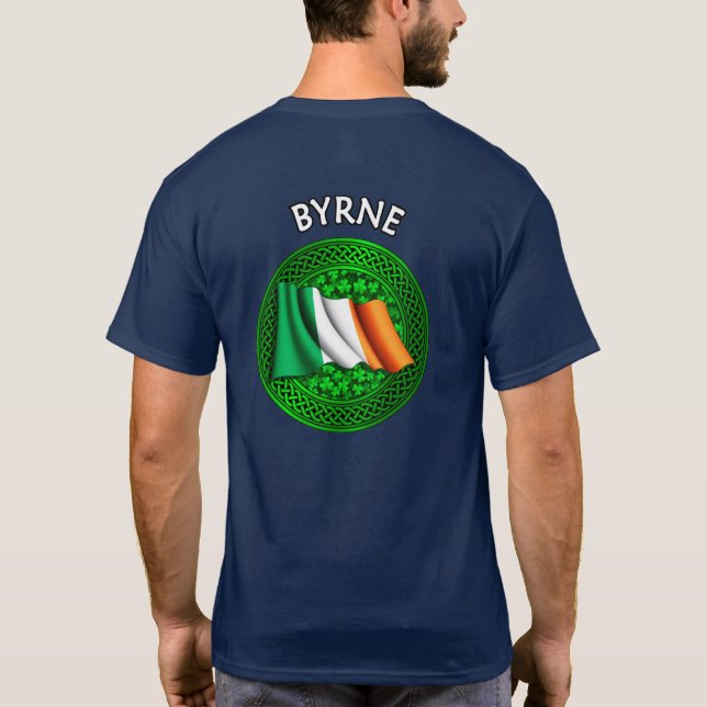 Camiseta Irish Flag Clover Celtic Knot - Byrne (Verso)
