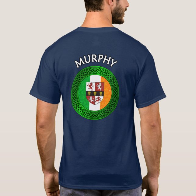 Camiseta Irish Flag Clover Celtic Knot - Murphy T Shirt (Verso)