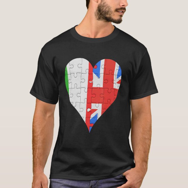 Camiseta Irish Flag Heart, italiano (Frente)