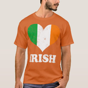Camiseta Irish Flag Heart Love Ireland Dia de São Patrício
