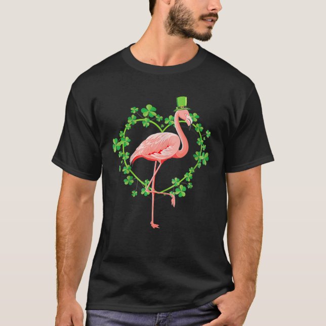 Camiseta Irish Flamingo Green Saint Patrick Day 2022 Lucky (Frente)