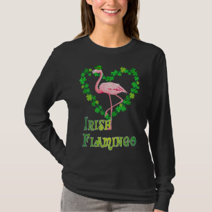 Camiseta Irish Flamingo Green Saint Patrick Day Lucky Rua P