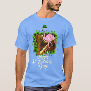 Camiseta Irish Flamingo Green Saint Patrick Day Rua Sortuda