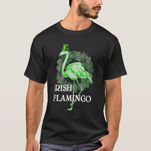 Camiseta Irish Flamingo Shamrock Lucky Leaf Outfit for Patr (Frente)