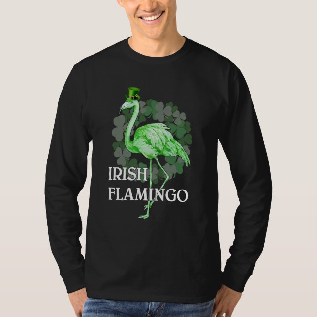 Camiseta Irish Flamingo Shamrock Lucky Leaf Outfit for Patr (Frente)