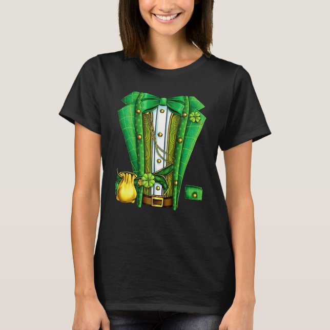 Camiseta Irish Formal Leprechaun Costume Suit Tuxedo St Pat (Frente)