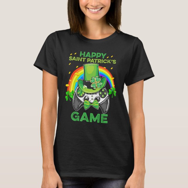 Camiseta Irish Gamer Gaming Controller Happy Saint Patrick (Frente)