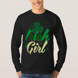Camiseta Irish Girl St Patrick s Day  Girls Women Shamrock