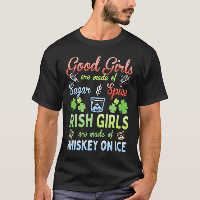 Camiseta Irish Girls are Whiskey on Ice St Patrick's Day (Frente)
