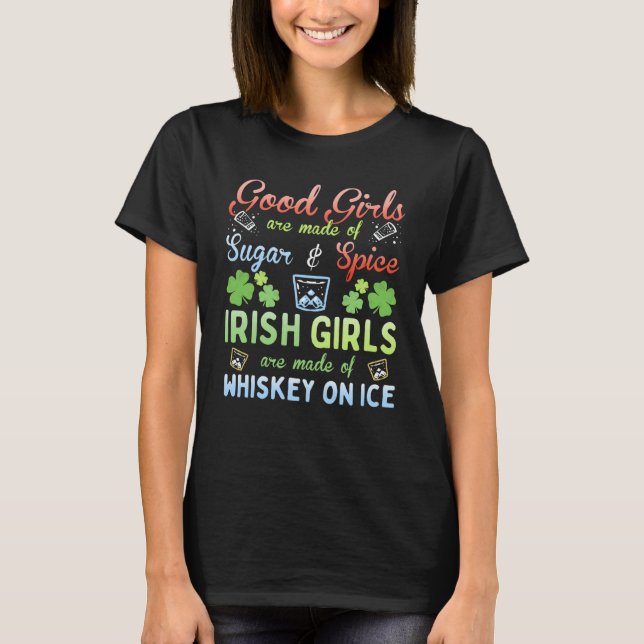 Camiseta Irish Girls are Whiskey on Ice St Patrick's Day (Frente)