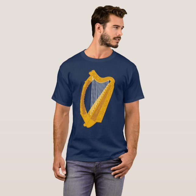 Camiseta Irish Harp - Símbolo azul (Frente Completa)
