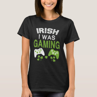 Camiseta Irish I Was Gaming  St Patricks Day Gamer Boys Men