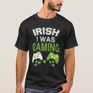 Camiseta Irish I Was Gaming  St Patricks Day Gamer Boys Men