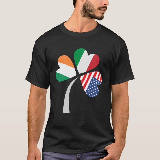Camiseta Irish Italian American Flag Ireland Italy USA Patr (Frente)