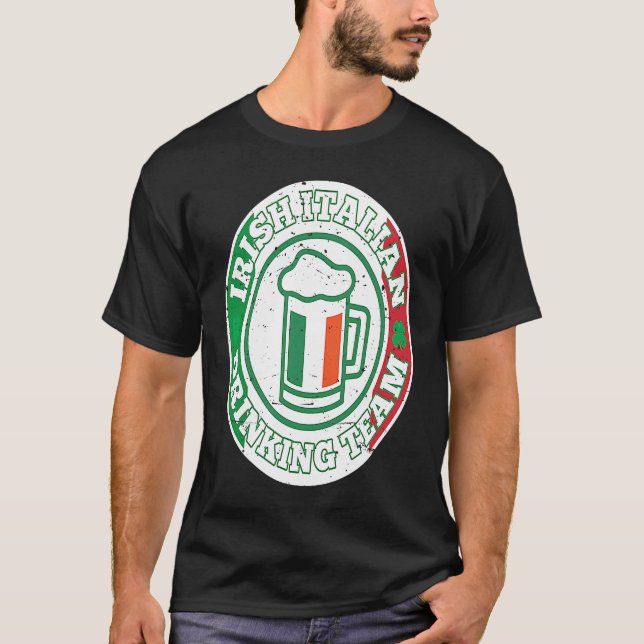 Camiseta Irish Italian Drinking Team St Patrick's Day (Frente)