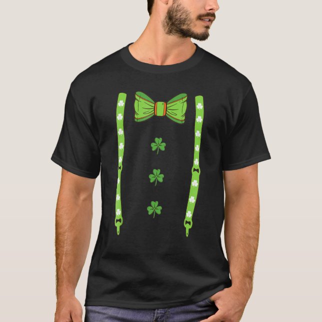 Camiseta Irish Leprechaun Costume Tuxedo St Patrick's Day B (Frente)