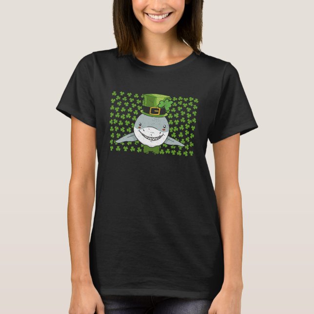 Camiseta Irish Leprechaun Shark Shamrock St Patricks Day An (Frente)