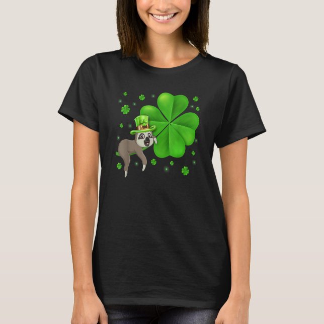 Camiseta Irish Leprechaun Sloth Shamrock St Patricks Day An (Frente)
